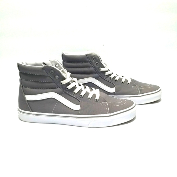 VANS Men's Skateboard Shoe, High Top Grey Canvas Size 10  Off the Wall - Picture 2 of 14